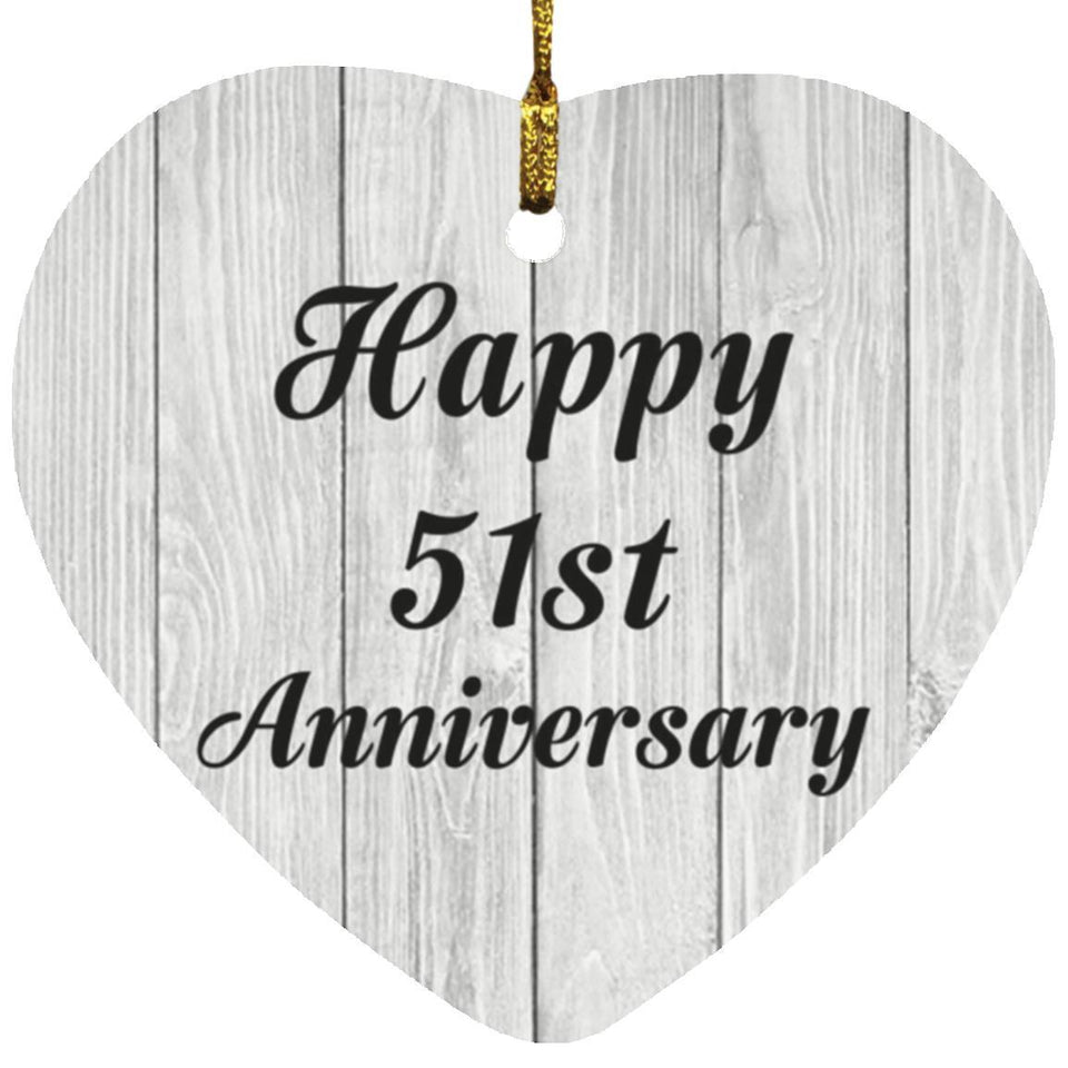 Happy 51st Anniversary - Heart Ornament F