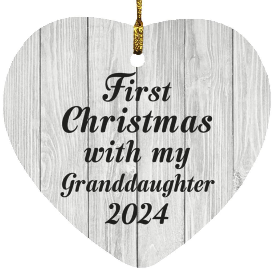 First Christmas With My Granddaughter 2024 - Heart Ornament F