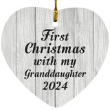 First Christmas With My Granddaughter 2024 - Heart Ornament F