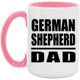 German Shepherd Dad - 15oz Accent Mug Pink