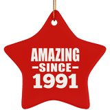 33rd Birthday Amazing Since 1991 - Star Ornament