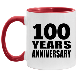 100th Anniversary 100 Years - 11oz Accent Mug Red