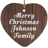 Merry Christmas Johnson Family - Heart Ornament D