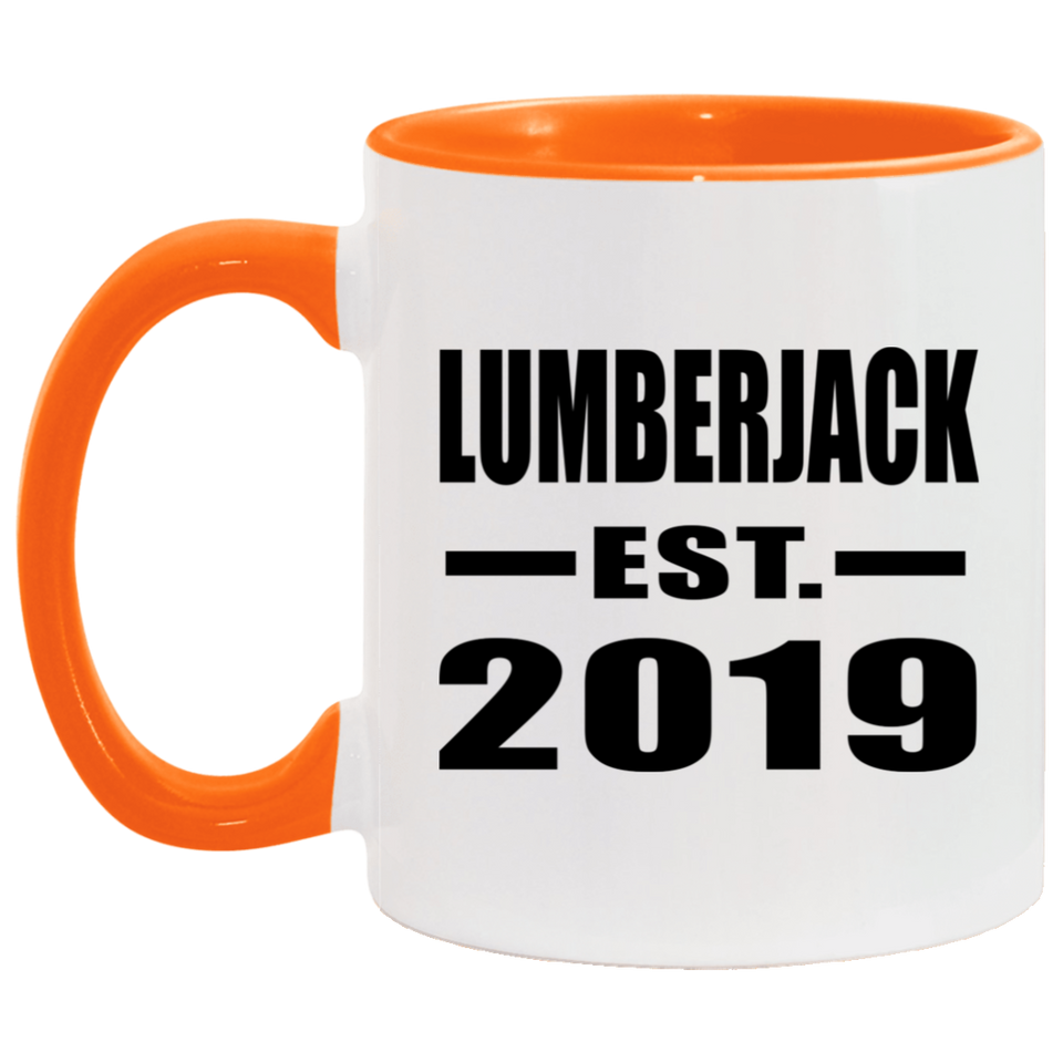Lumberjack Established EST. 2019 - 11oz Accent Mug Orange