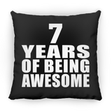 7th Birthday 7 Years Of Being Awesome - Throw Pillow Black