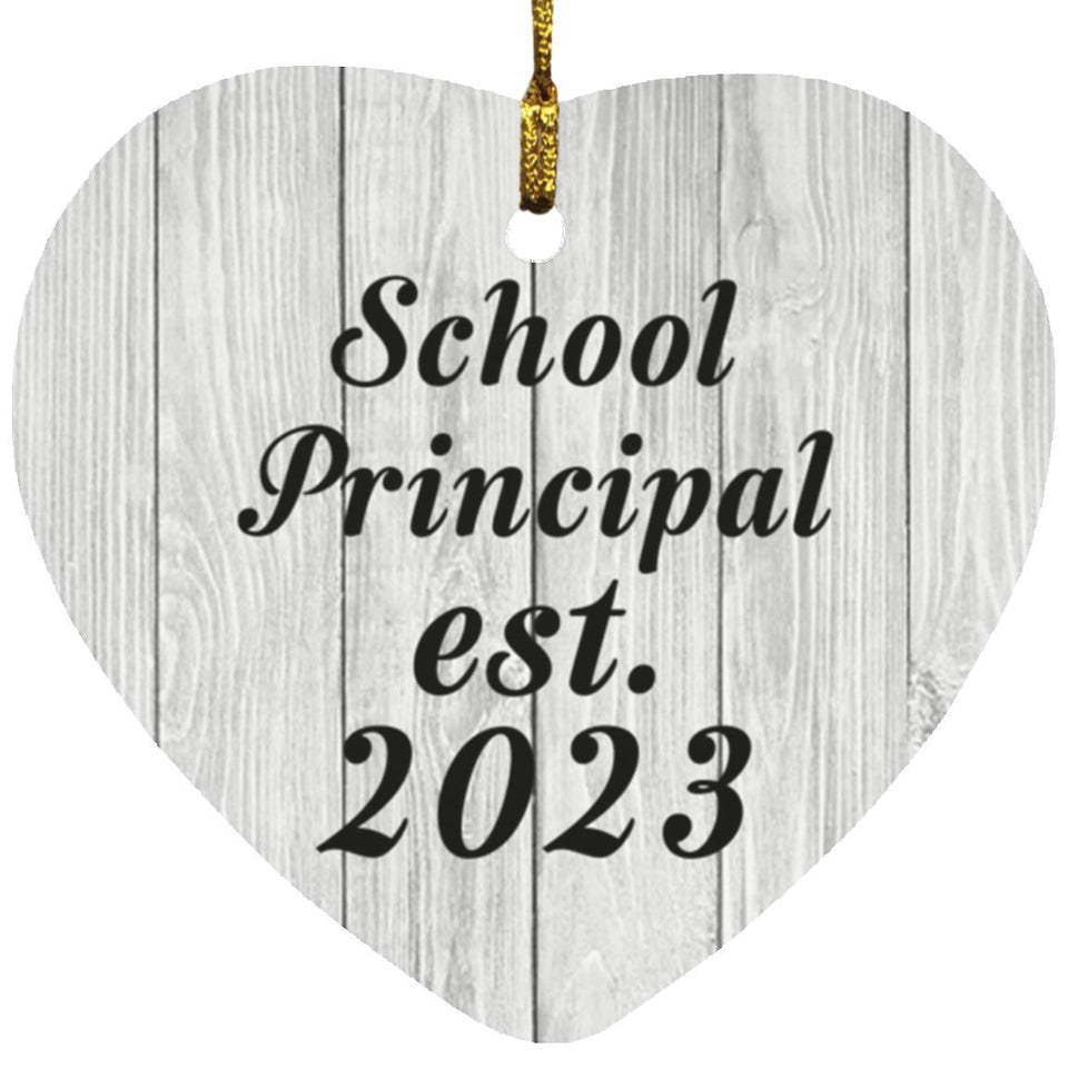 School Principal Established Est. 2023 - Heart Ornament F