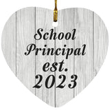 School Principal Established Est. 2023 - Heart Ornament F