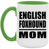 English Foxhound Mom - 15oz Accent Mug Green