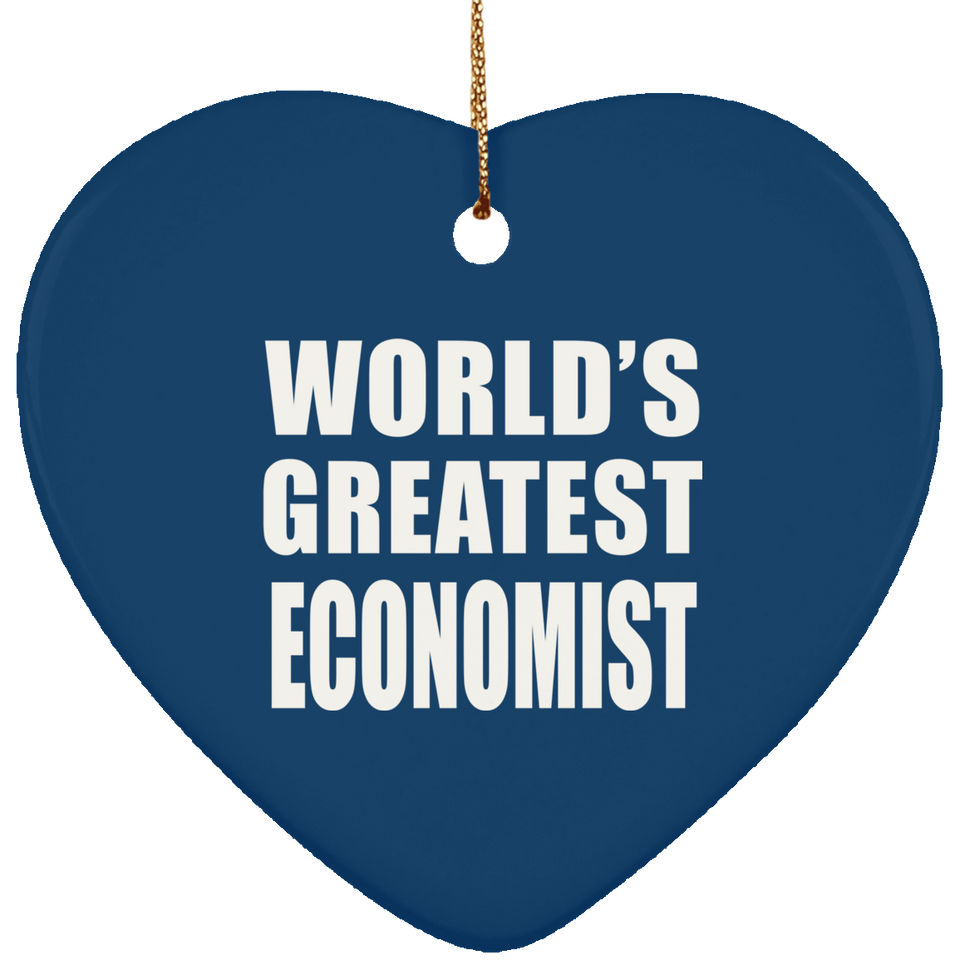 World's Greatest Economist - Heart Ornament