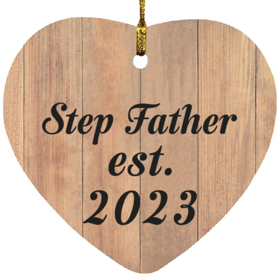 Step Father Established EST. 2023 - Heart Ornament C
