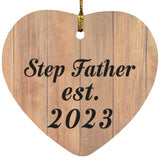 Step Father Established EST. 2023 - Heart Ornament C