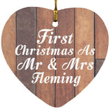 First Christmas As Mr & Mrs Fleming - Heart Ornament E