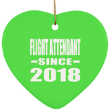 Flight Attendant Since 2018 - Heart Ornament