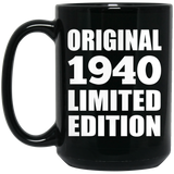 84th Birthday Original 1940 Limited Edition - 15oz Coffee Mug Black