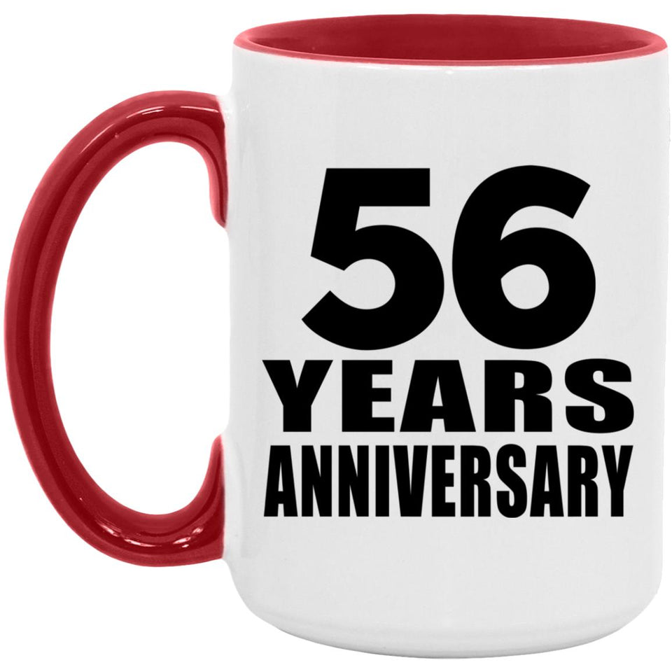 56th Anniversary 56 Years - 15oz Accent Mug Red