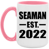 Seaman Established EST. 2022 - 15oz Accent Mug Pink