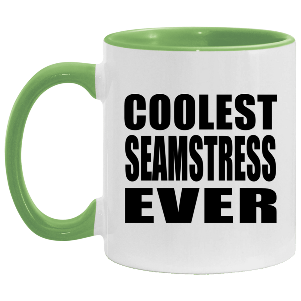 Coolest Seamstress Ever - 11oz Accent Mug Green