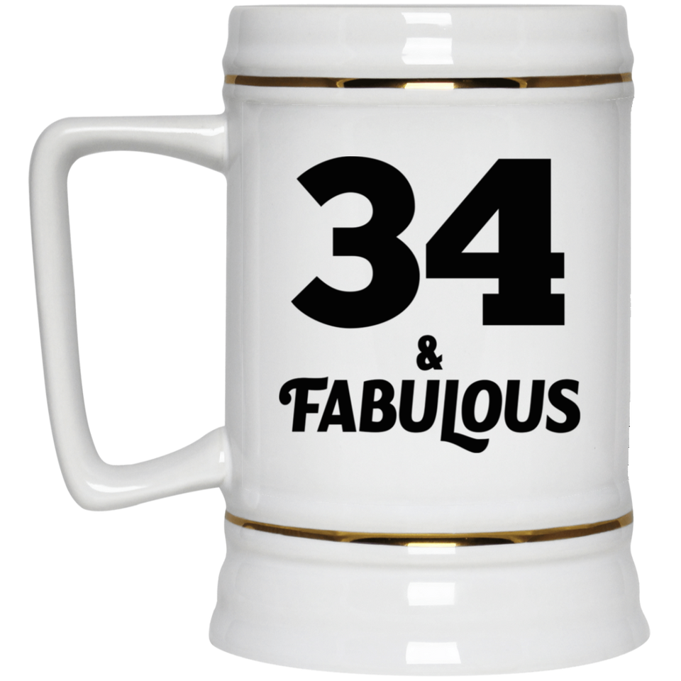 34th Birthday 34 & Fabulous - Beer Stein
