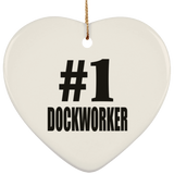 Number One #1 Dockworker - Heart Ornament