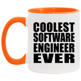 Coolest Software Engineer Ever - 11oz Accent Mug Orange