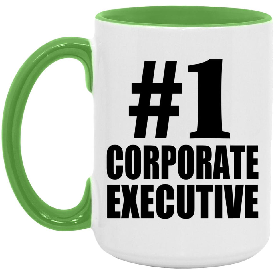 Number One #1 Corporate Executive - 15oz Accent Mug Green