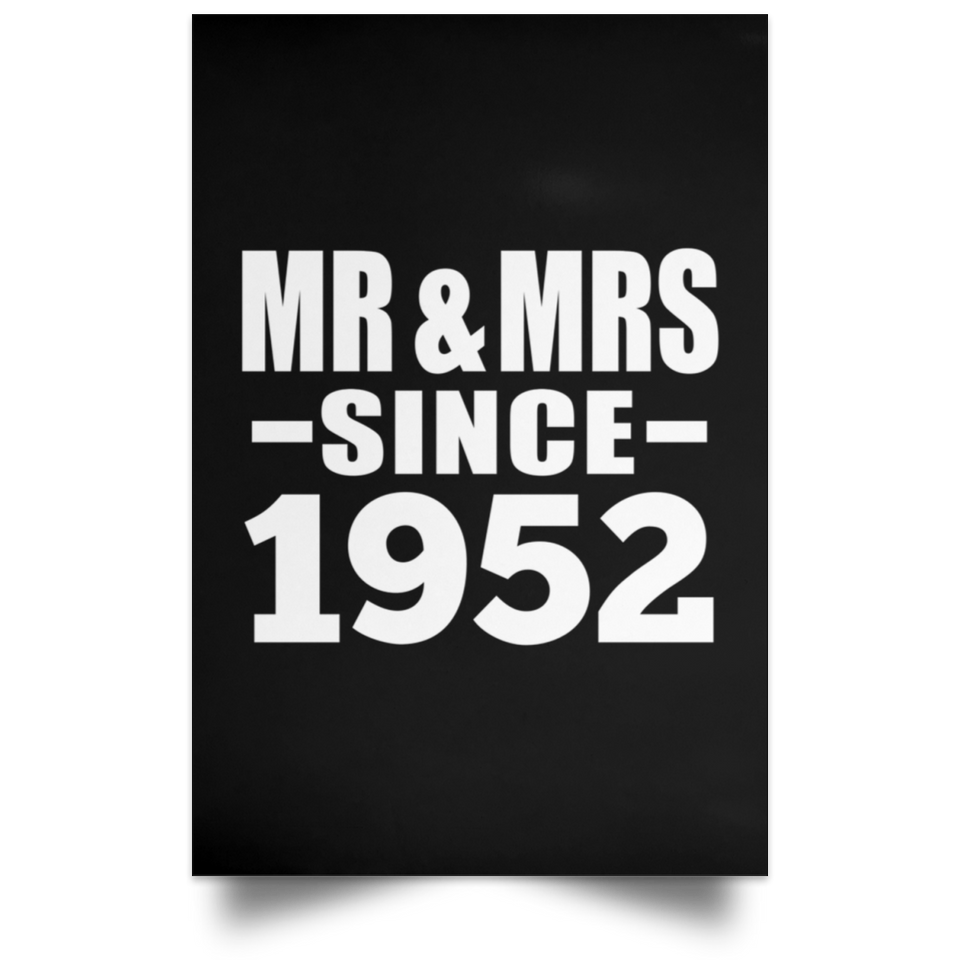 72nd Anniversary Mr & Mrs Since 1952 - Poster Portrait