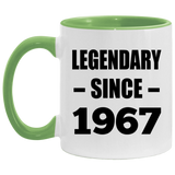 57th Birthday Legendary Since 1967 - 11oz Accent Mug Green