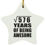 24th Birthday Square Root of 576 Years of Being Awesome - Star Ornament