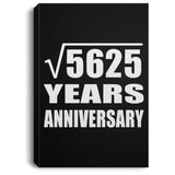 75th Anniversary Square Root of 5625 Years Anniversary - Canvas Portrait