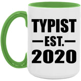 Typist Established EST. 2020 - 15oz Accent Mug Green