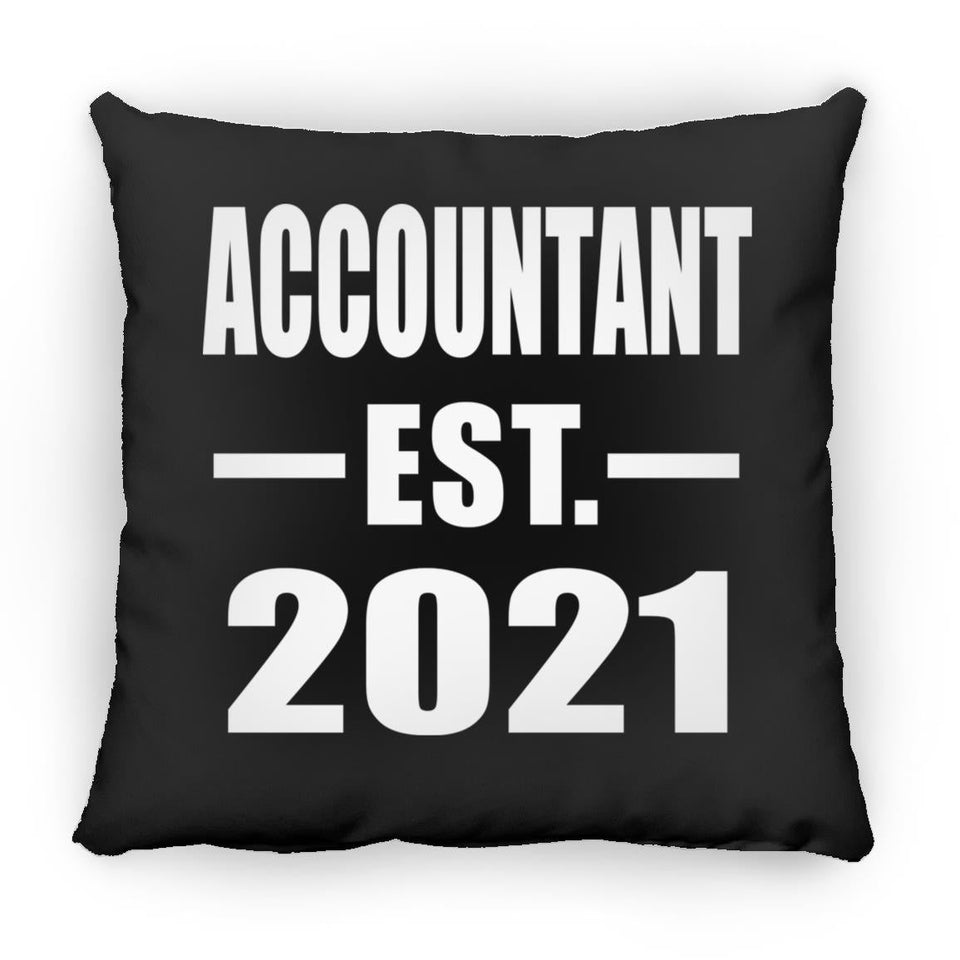 Accountant Established EST. 2021 - Throw Pillow Black