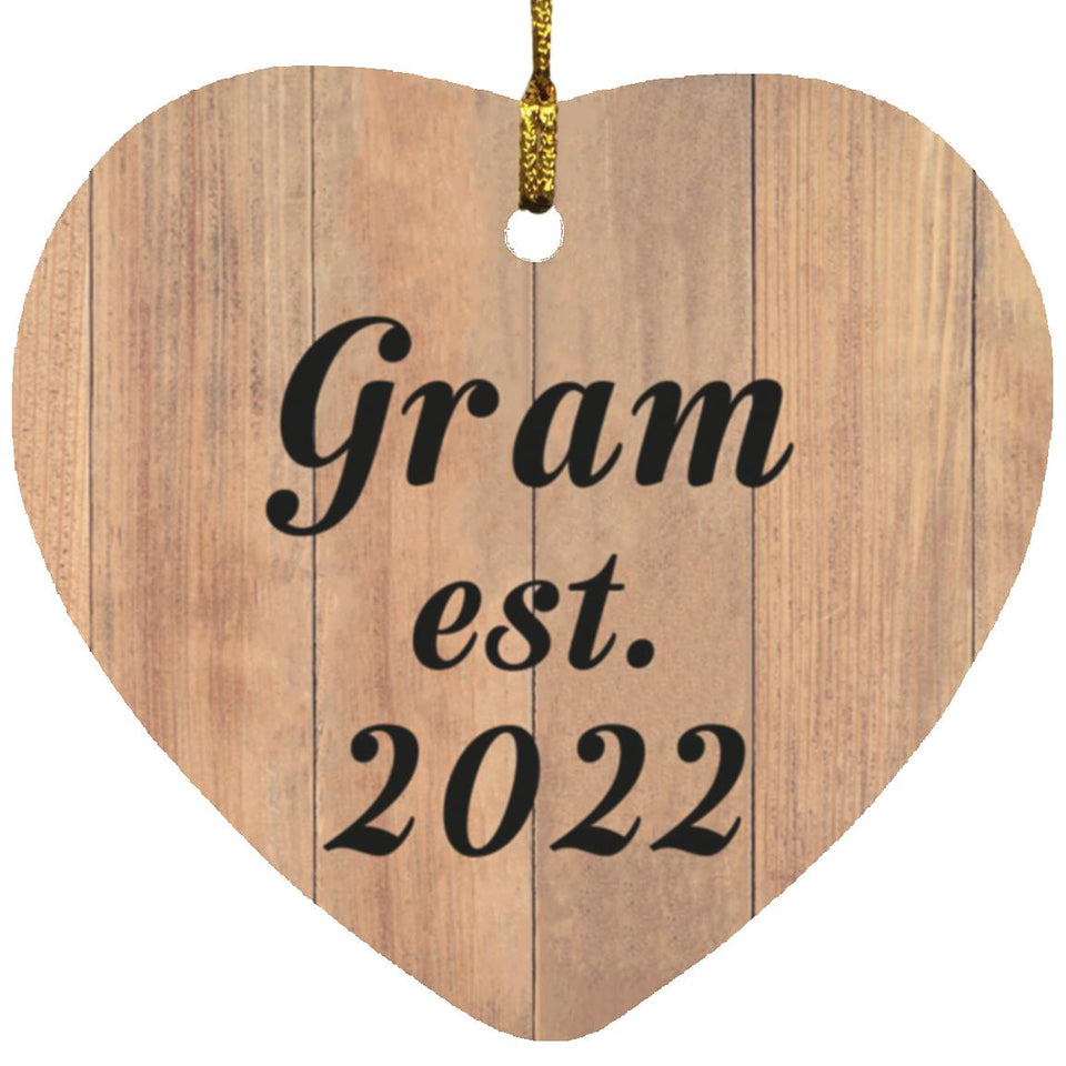 Gram Established EST. 2022 - Heart Ornament C