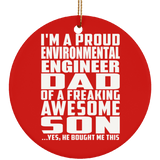 Proud Environmental Engineer Dad Of Awesome Son - Circle Ornament