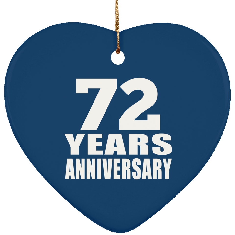 72nd Anniversary 72 Years - Heart Ornament