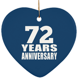 72nd Anniversary 72 Years - Heart Ornament