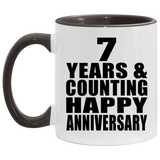 Happy 7th Anniversary 7 Years & Counting - 11oz Accent Mug Black