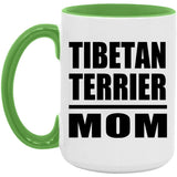 Tibetan Terrier Mom - 15oz Accent Mug Green