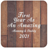 First Year As An Amazing Mommy & Daddy 2021 - Drink Coaster E