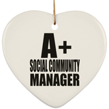 A+ Social Community Manager - Heart Ornament