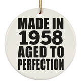 66th Birthday Made In 1958 Aged to Perfection - Circle Ornament