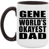 Gene World's Okayest Dad - 15oz Accent Mug Black