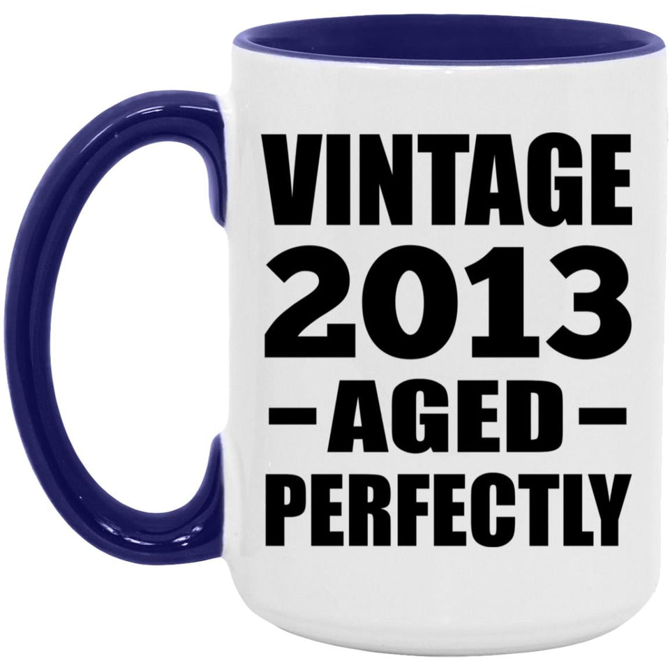 11th Birthday Vintage 2013 Aged Perfectly - 15oz Accent Mug Purple