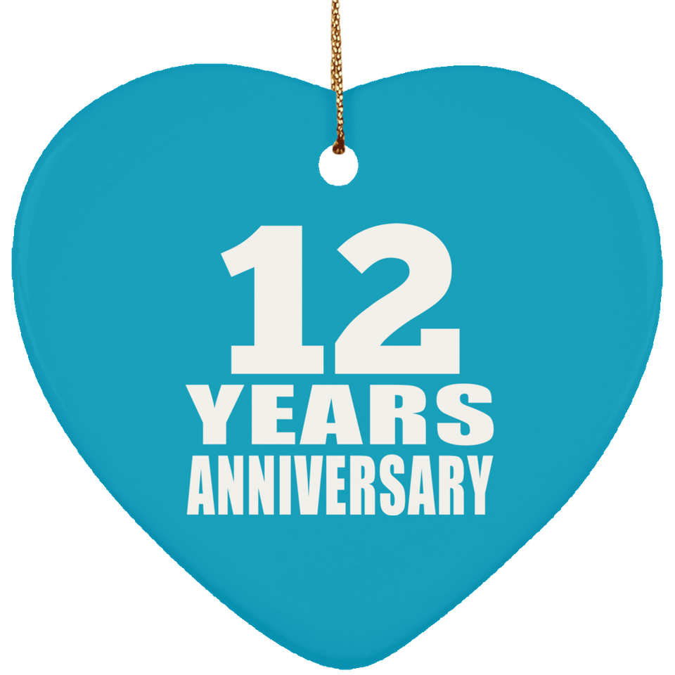 12th Anniversary 12 Years - Heart Ornament