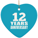 12th Anniversary 12 Years - Heart Ornament