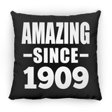 115th Birthday Amazing Since 1909 - Throw Pillow Black