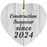 Construction Inspector Since 2024 - Heart Ornament F