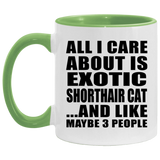 All I Care About Is Exotic Shorthair Cat - 11oz Accent Mug Green