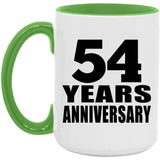 54th Anniversary 54 Years Anniversary - 15oz Accent Mug Green