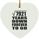 89th Anniversary Square Root of 7921 Years Down Forever To Go - Heart Ornament
