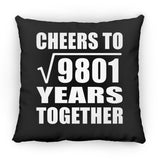 99th Anniversary Cheers To Square Root of 9801 Years Together - Throw Pillow Black